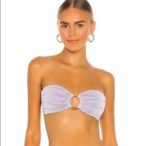 Montce Swim Lilac Sparkle Tori Bandeau Bikini Top